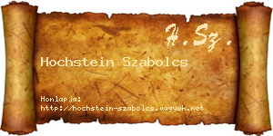 Hochstein Szabolcs névjegykártya